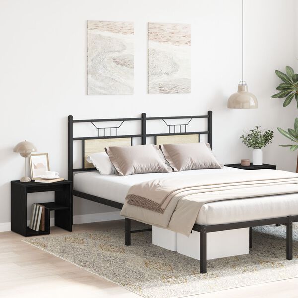 vidaXL Nattduksbord 2 pcs Svart Ek 40 x 30 x 40 cm Konstruerat tr&auml;