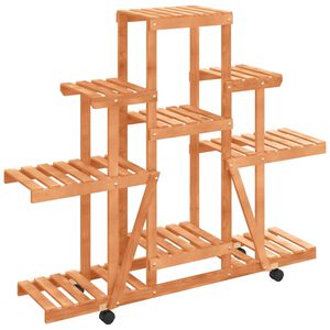 vidaXL V&auml;xtst&auml;ll med hjul 110x25x101 cm massiv furu