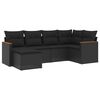 vidaXL Loungegrupp med dynor 6 delar svart konstrotting