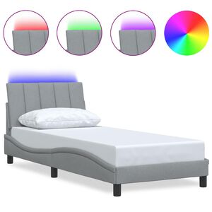 vidaXL Bed Frame without Mattress "Hanko" Light Grey 90x200cm Fabric