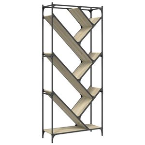 vidaXL Bokhylla sonoma-ek 79x30x180 cm konstruerat tr&auml; och metall