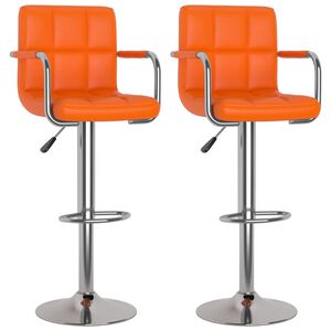 vidaXL Barstolar 2 st orange konstläder