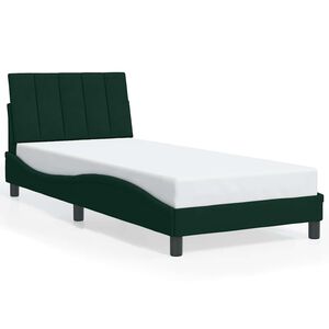 vidaXL Bed Frame without Mattress "Hanko" Dark Green 80x200 cm Velvet