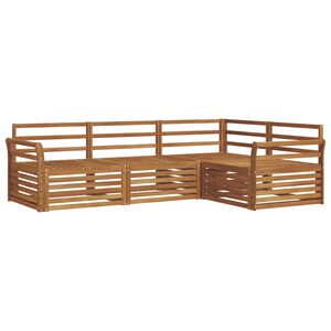 vidaXL Utomhussoffset 4 pcs Naturf&auml;rg Massivt Akaciatr&auml;