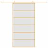 vidaXL Skjutd&ouml;rr guld 102,5x205 cm frostat ESG-glas och aluminium