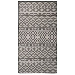 vidaXL Utomhusmatta plattv&auml;vd 80x150 cm svarta r&auml;nder