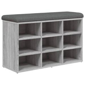 vidaXL Skob&auml;nk gr&aring; sonoma 82x32x50 cm konstruerat tr&auml;
