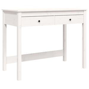 vidaXL Skrivbord med l&aring;dor vit 100x50x78 cm massiv furu