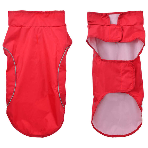 vidaXL Regnrock f&ouml;r hundar med reflexer polyester r&ouml;d m