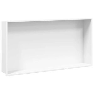 vidaXL Duschnisch matt vit 62x32x9 cm rostfritt st&aring;l