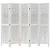 vidaXL Rumsavdelare 5 paneler vit massivt kejsartr&auml;