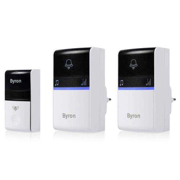 Byron Tr&aring;dl&ouml;s d&ouml;rrklocka med 2 mottagare gr&aring;