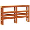 vidaXL Huvudgavel med hyllor vaxbrun 150 cm massiv furu