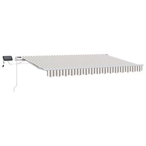 vidaXL Utdragbar markis Ljusgr&aring; och vit. 350 x 250 cm