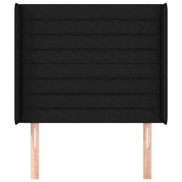 vidaXL S&auml;nggavel med kanter svart 93x16x118/128 cm tyg