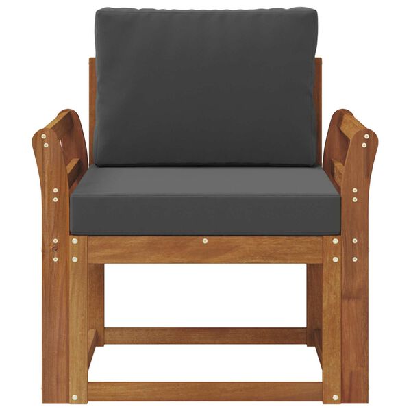 vidaXL Utomhussoffa Massivt akaciatr&auml; och polyester Naturf&auml;rg