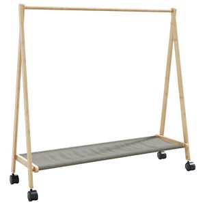 vidaXL Kl&auml;dst&auml;ll med hyllor och hjul 106x34x106,5 cm bambu