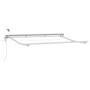 vidaXL Elmarkisram med LED-lampor Vit 2,5 x 2 m Aluminium