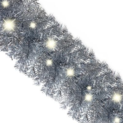 vidaXL Julgirlang med LED-lampor 5 m silver