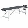vidaXL Hopf&auml;llbar massageb&auml;nk 3 sektioner aluminium svart och vit