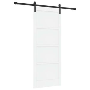 vidaXL Skjutd&ouml;rr 83 x 202 cm Massiv furu Vit och svart