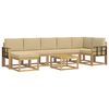 vidaXL Utomhussoffset med kudde 8 pcs Vit och Beige Polyester