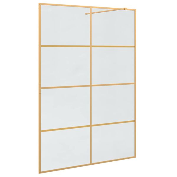 vidaXL Walk-in Duschv&auml;gg Guld 140 x 195 cm h&auml;rdat glas