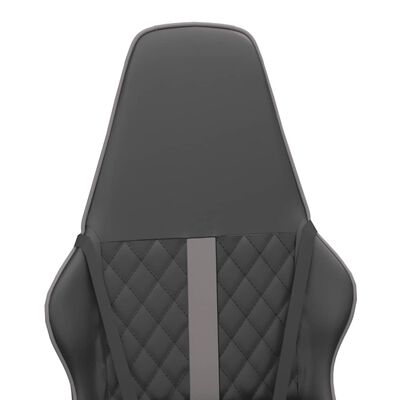 vidaXL Gamingstol med massage grå och svart konstläder