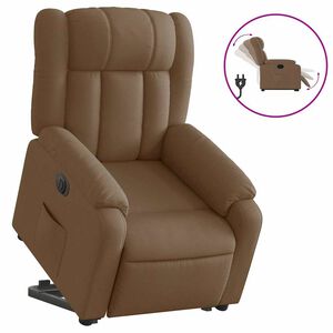 vidaXL Elektrisk reclinerf&aring;t&ouml;lj med uppresningshj&auml;lp brun tyg