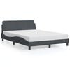 vidaXL Bed Frame "Dover" Dark Grey 140x190 cm Velvet