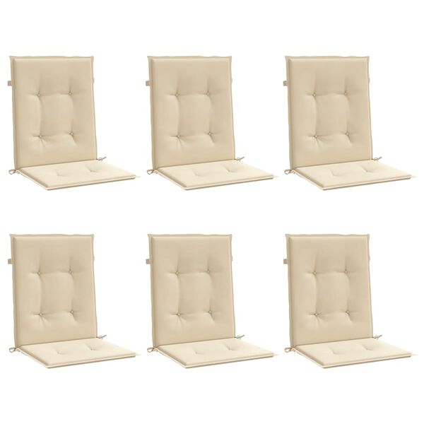vidaXL Stolsdynor 6 st beige 100x50x3 cm oxfordtyg