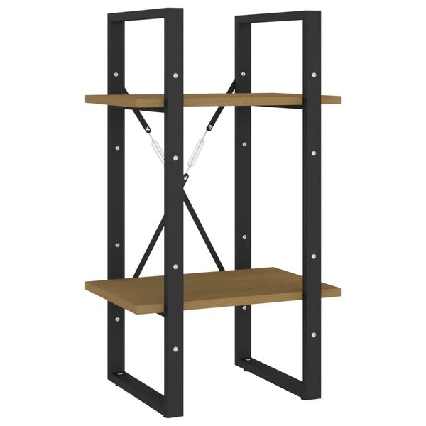 vidaXL Bokhylla 2 hyllplan 40x30x70 cm massiv furu