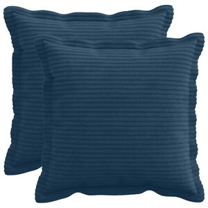 vidaXL Kudd&ouml;verdrag 2 st HOUTEN M&ouml;rkbl&aring; 35 x 35 cm manchester