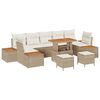 vidaXL Tr&auml;dg&aring;rdsoffset 10 st 9-Antal sittplatser Beige Poly rattan