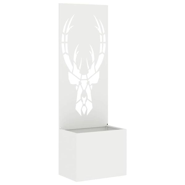 vidaXL Tr&auml;dg&aring;rds integritetssk&auml;rm Vit 50 x 140 cm Kallvalsat st&aring;l