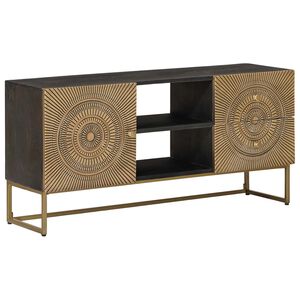 vidaXL TV-sk&aring;p med l&aring;da med hylla med lagring M&auml;ssing 105 x 30 x 50 cm