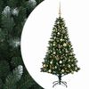 vidaXL Konstgjord julgran med kulor 120 cm 150 LED-lampor Varmvit