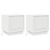 vidaXL Nattduksbord 2 pcs Vit 44 x 34,5 x 45 cm Konstruerat trä