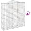 vidaXL Gabioner b&aring;gformade 2 st 200x50x200/220 cm galvaniserat j&auml;rn