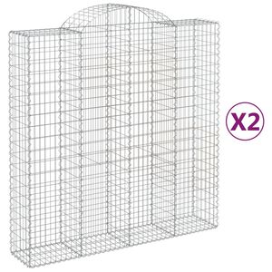 vidaXL Gabioner b&aring;gformade 2 st 200x50x200/220 cm galvaniserat j&auml;rn