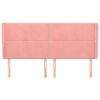 vidaXL S&auml;nggavel med kanter rosa 203x23x118/128 cm sammet