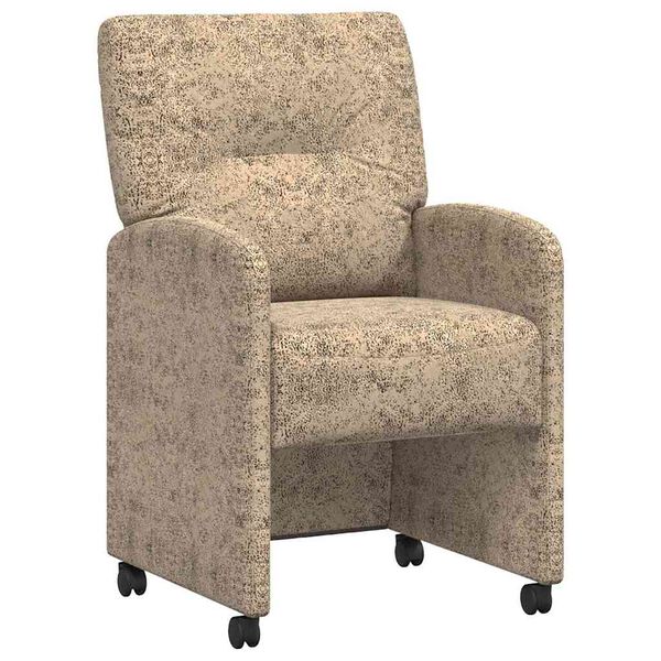 vidaXL Matstolar med hjul med hjul 2 pcs Ljusgr&aring; 57 x 67 x 95 cm