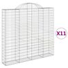 vidaXL Gabioner b&aring;gformade 11 st 200x30x180/200 cm galvaniserat j&auml;rn