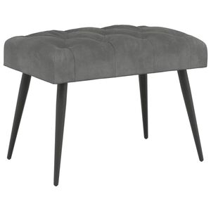 vidaXL B&auml;nk med knappar M&ouml;rkgr&aring; 60 x 40 x 45 cm Sammet