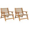 vidaXL Tr&auml;dg&aring;rdsm&ouml;bler 2 pcs Beige 67 x 78 x 73 cm Massivt Akaciatr&auml;