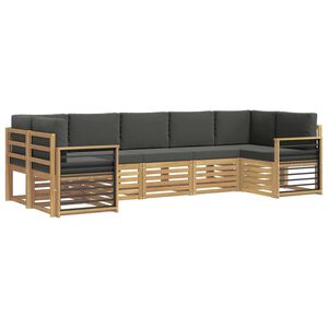 vidaXL Sektionsoffgrupp 7 pcs Vit och antracit 304 x 128,5 x 73 cm