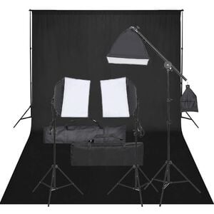 vidaXL Fotostudio med lampor och bakgrund