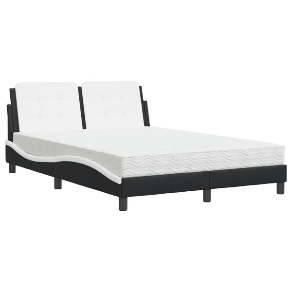 vidaXL Bed Frame without Mattress "Zadar" Black and White 180x200 cm Faux Leather