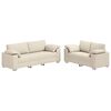 vidaXL Soffa 2 pcs Beige Linnenblandad tyg