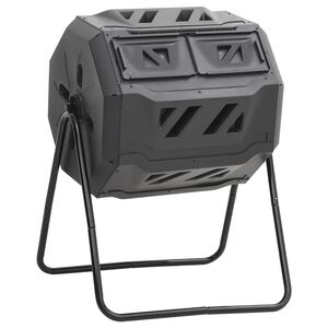 vidaXL Kompostl&aring;da f&ouml;r tr&auml;dg&aring;rden svart 73x64x95 cm 160 L